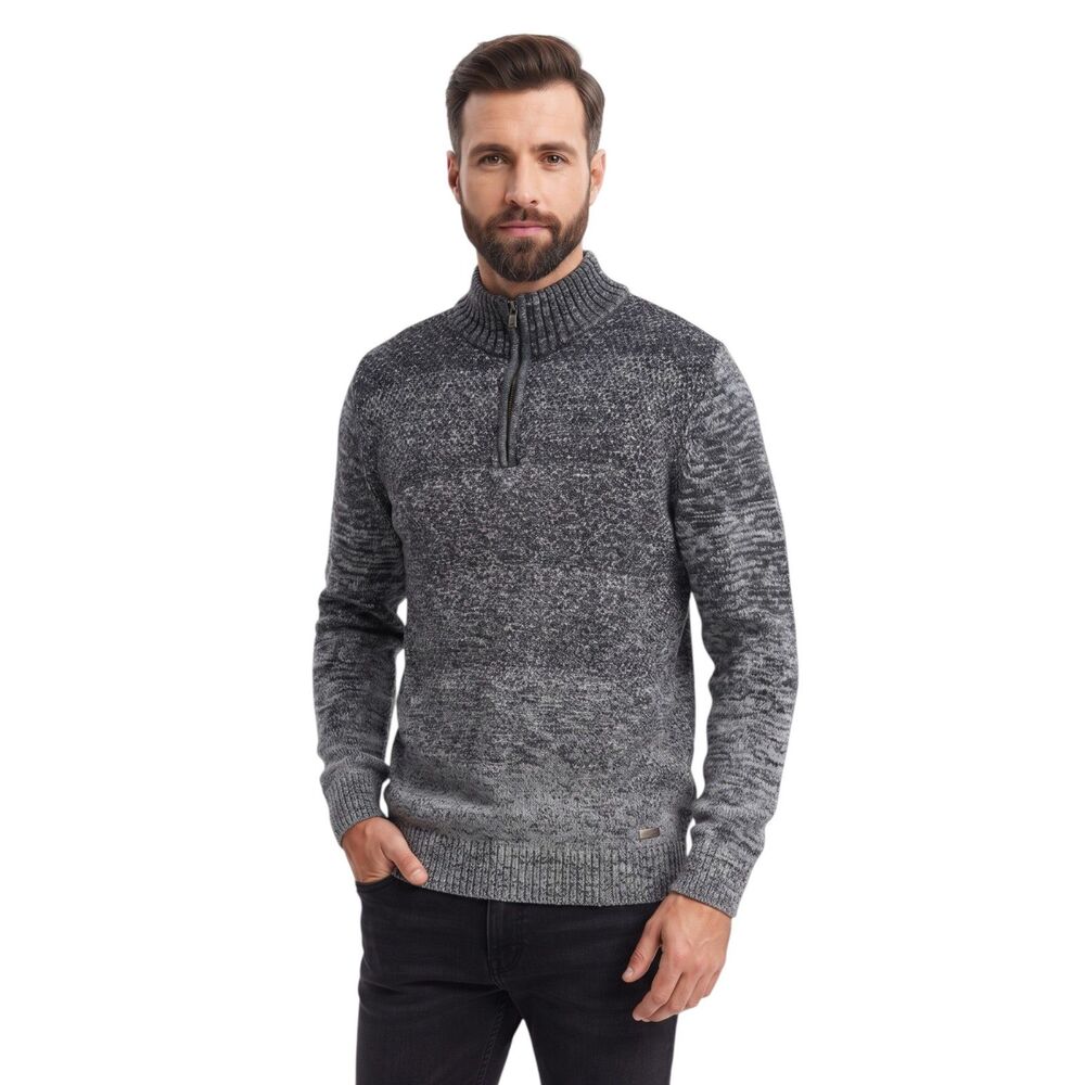 JB Holt Gray Half-Zip Cotton Men's Sweater Size Large